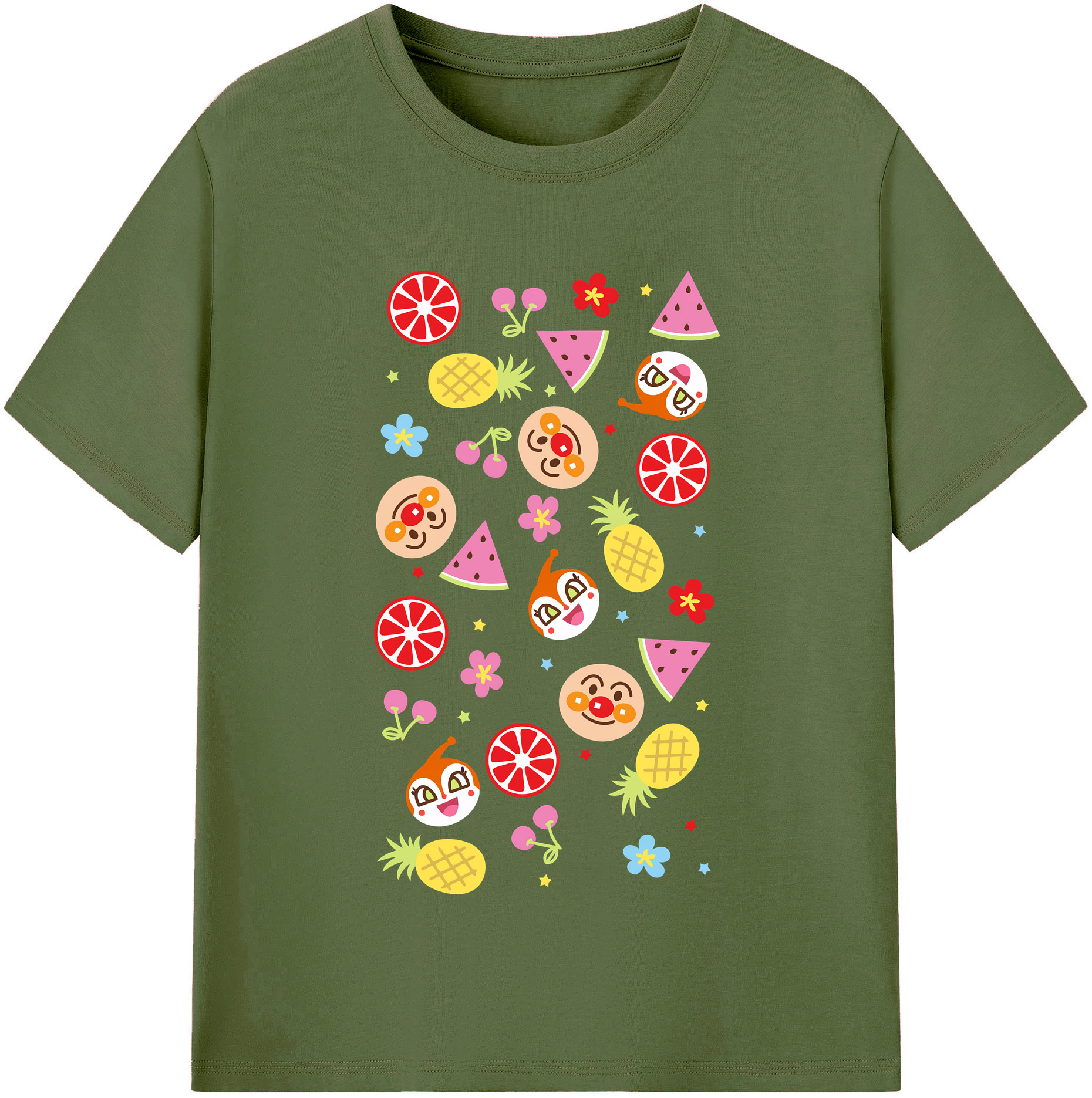 （画像用） アンパンマン Anpanman 綿100％半袖Tシャツ（フロントプリント）